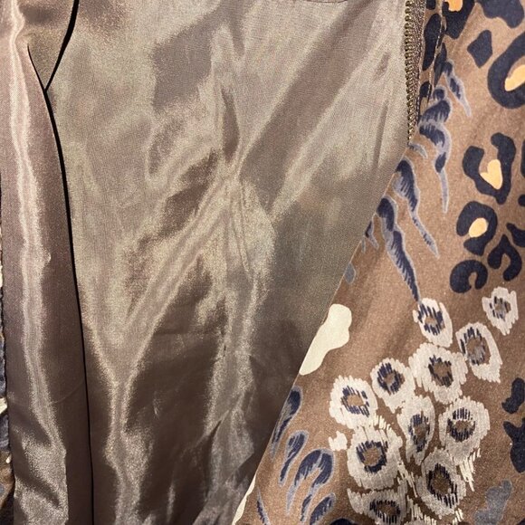 FUDA International Vintage Womens Bomber Jacket Size Medium Silk Animal Print - Picture 9 of 13